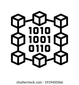 binary neural network line icon vector. binary neural network sign. isolated contour symbol black illustration