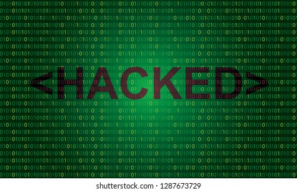 The binary numbers background.Hacked security concept vector