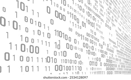 binary numbers zero and one cyber background. vector binary code pattern background	
