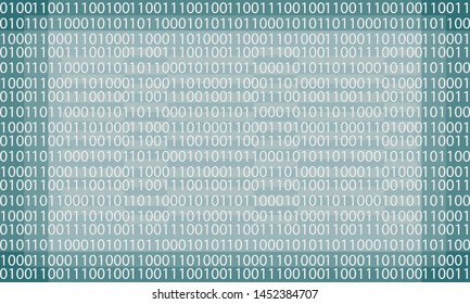 Binary Numeral System Background, Abstract Machine Code Screen, Backdrop For Design Or Text.