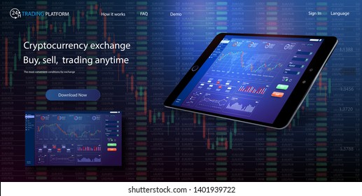 Binary option. All situation on market: Put Call, Win Lost deal. Futuristic user interface. Infographic elements. Abstract virtual graphic touch 3D UI for business app.Screen monitor set web elements