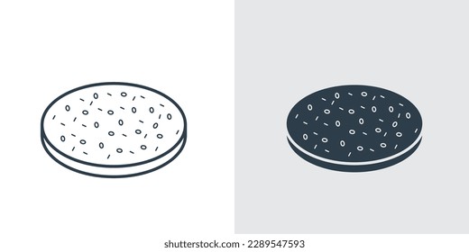 Binary Programming code icon vector line art