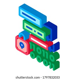 binary protection algorithm icon vector. isometric binary protection algorithm sign. color isolated symbol illustration
