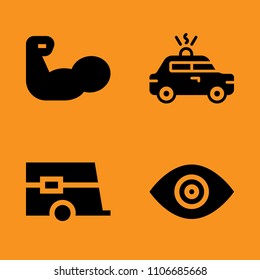 binary, protection, body and health icons set. Vector illustration for web and design