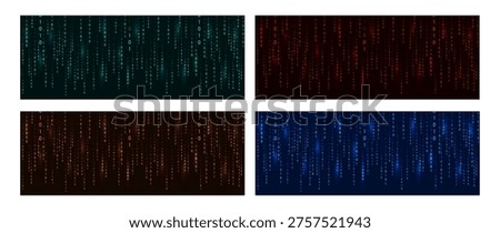 Binary Rain background. Abstract data streams with numbers. Digital data technology concept. Vector illustration.