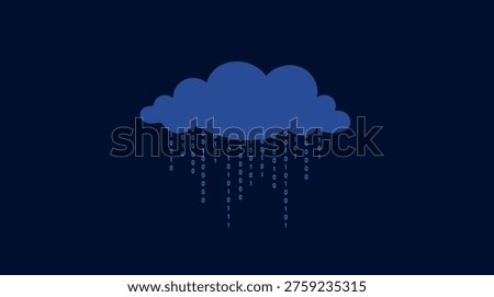 Binary Rain background. Techno banner with abstract hacker code. Digital data technology concept. Vector illustration.