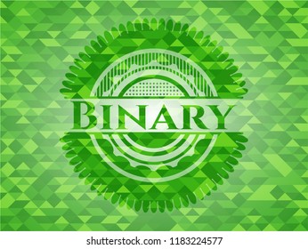 Binary realistic green mosaic emblem