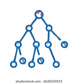 binary search algorithm doodle icon sketch vector. binary search algorithm sign. isolated symbol illustration