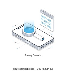 Binary Search isometric stock illustration. EPS File stock illustration.
