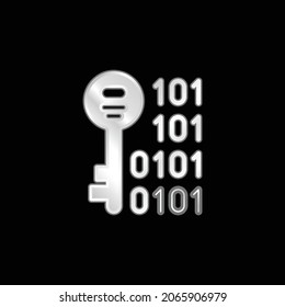 Binary silver plated metallic icon