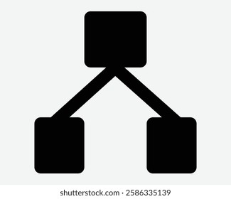 Binary Structure Two Split Upline Downline Organization Chart Path Connection Network Link Black White Icon Sign Symbol Graphic Illustration Vector