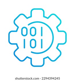 binary system automation gradient outline icon vector illustration