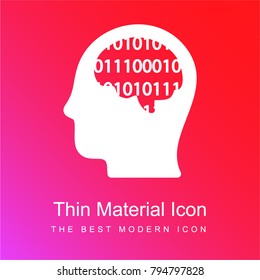 Binary thinking red and pink gradient material white icon minimal design