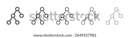 Binary tree icon flat simple outline logo