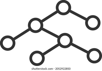 Binary tree icon with flat style. Isolated vector binary tree icon illustrations, simple style.