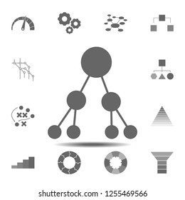 binary tree icon. Simple glyph vector element of charts and diagrams set icons for UI and UX, website or mobile application