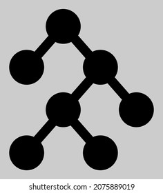 Binary tree vector illustration. An isolated flat icon illustration of binary tree with nobody.