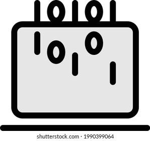 binary vector color line icon