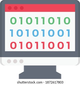 binary vector colour flat icon