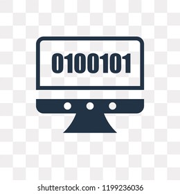 Binary vector icon isolated on transparent background, Binary transparency concept can be used web and mobile