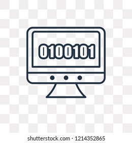 Binary vector outline icon isolated on transparent background, high quality linear Binary transparency concept can be used web and mobile