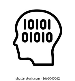 binary vector thin line icon 