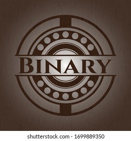 Binary wooden emblem. Retro. Vector Illustration.