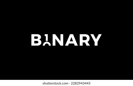 Binary word simple typography design