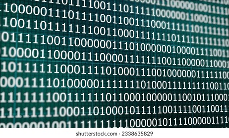 Binary-coded background or foreground with abstraction. 0 and 1 change at random. Background transparency in the alpha channel.