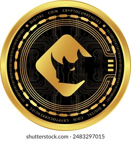 binaryx-bnx coin logo illustrations on abstract background. 3d illustrations.