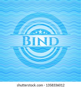 Bind light blue water wave emblem.