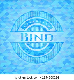 Bind realistic sky blue mosaic emblem