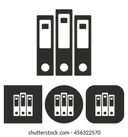 Binder - black and white icons. Vector illustration.