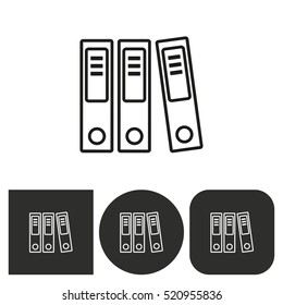 Binder - black and white icons. Vector illustration.