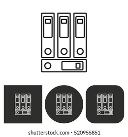 Binder - black and white icons. Vector illustration.