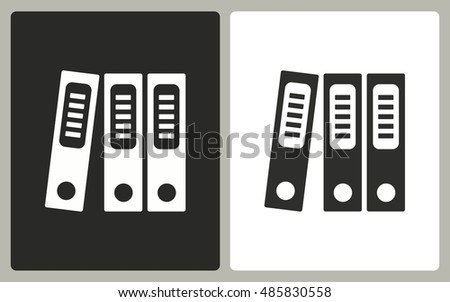 Binder - black and white icons. Vector illustration.