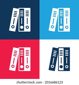 Binder blue and red four color minimal icon set