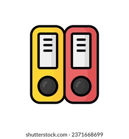 Binder Cartoon Vector Icon Illustration. Document Icon Concept Isolated Premium Vector. Flat Cartoon Style