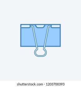 Binder clip 2 colored line icon. Simple dark and light blue element illustration. Binder clip concept outline symbol design from education set