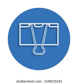 Binder clip badge icon. Element of education for mobile concept and web apps icon. Thin line icon with shadow in badge for website design and development, app development on white background