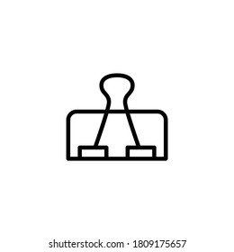 Binder Clip Icon  in black line style icon, style isolated on white background