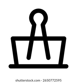 Binder Clip icon bold thick line