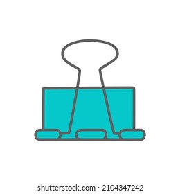 Binder Clip Icon in color icon, isolated on white background 