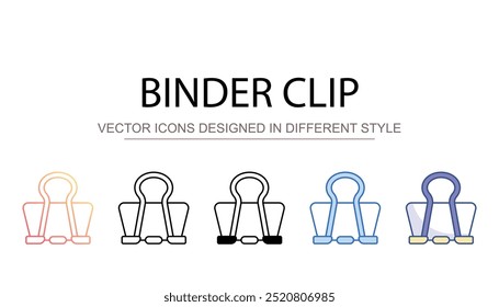 Binder-Clip-Symbol-Design mit weißem Hintergrund Stockgrafik