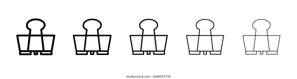 Binder clip icon filled flat sign concept for web design.