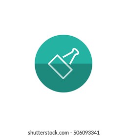 Binder clip icon in flat color circle style. Office supply paper clip