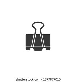 Binder clip icon in flat style. Vector