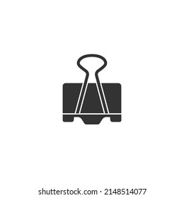 Binder clip icon in flat style. Vector sign