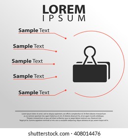 binder clip icon. infographics template