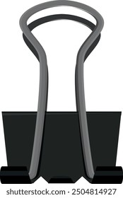 Binder clip icon. Office paperwork supply symbol